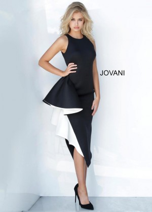 Jovani 00572 Elegant High Low Ruffle Cocktail Dress