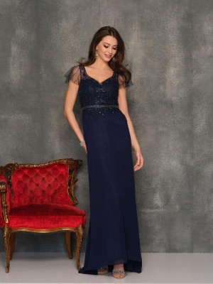 Dave and Johnny 10081 Sheer Flutter Sleeve Prom Dress