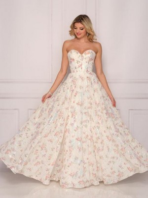 Dave and Johnny 10391 Floral Print Prom Dress