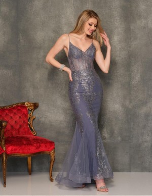 Dave and Johnny 10646 Shimmering Sheer Prom Dress