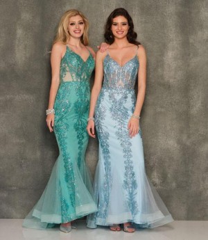 Dave and Johnny 10924 Sheer Corset Prom Dress