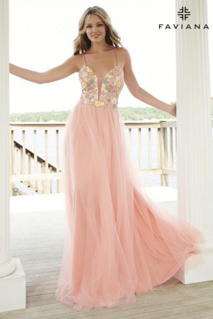 Faviana 11001 Delightful Sequin Top Prom Dress