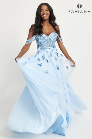 Faviana 11059 Off Shoulder Corset Prom Dress