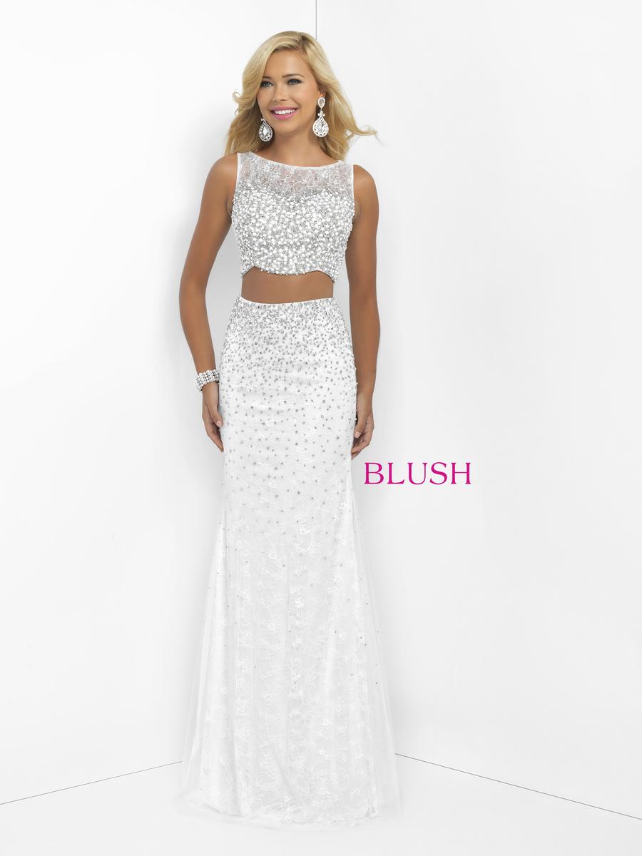 Blush 11066 Beaded Sheer 2pc Prom Gown French Novelty