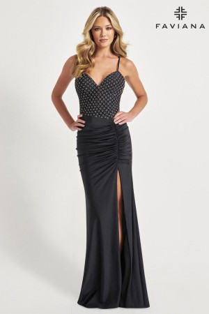 Faviana 11073 Beaded Top Prom Dress