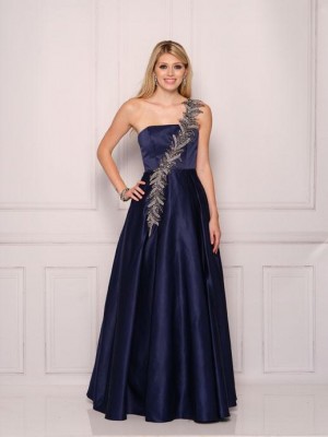 Dave and Johnny 11136 Beaded One Shoulder Prom Dress