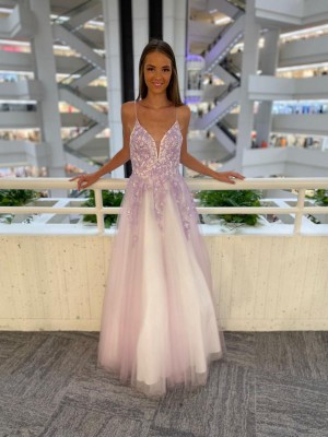 Dave and Johnny 11154 Romantic Lilac Prom Dress