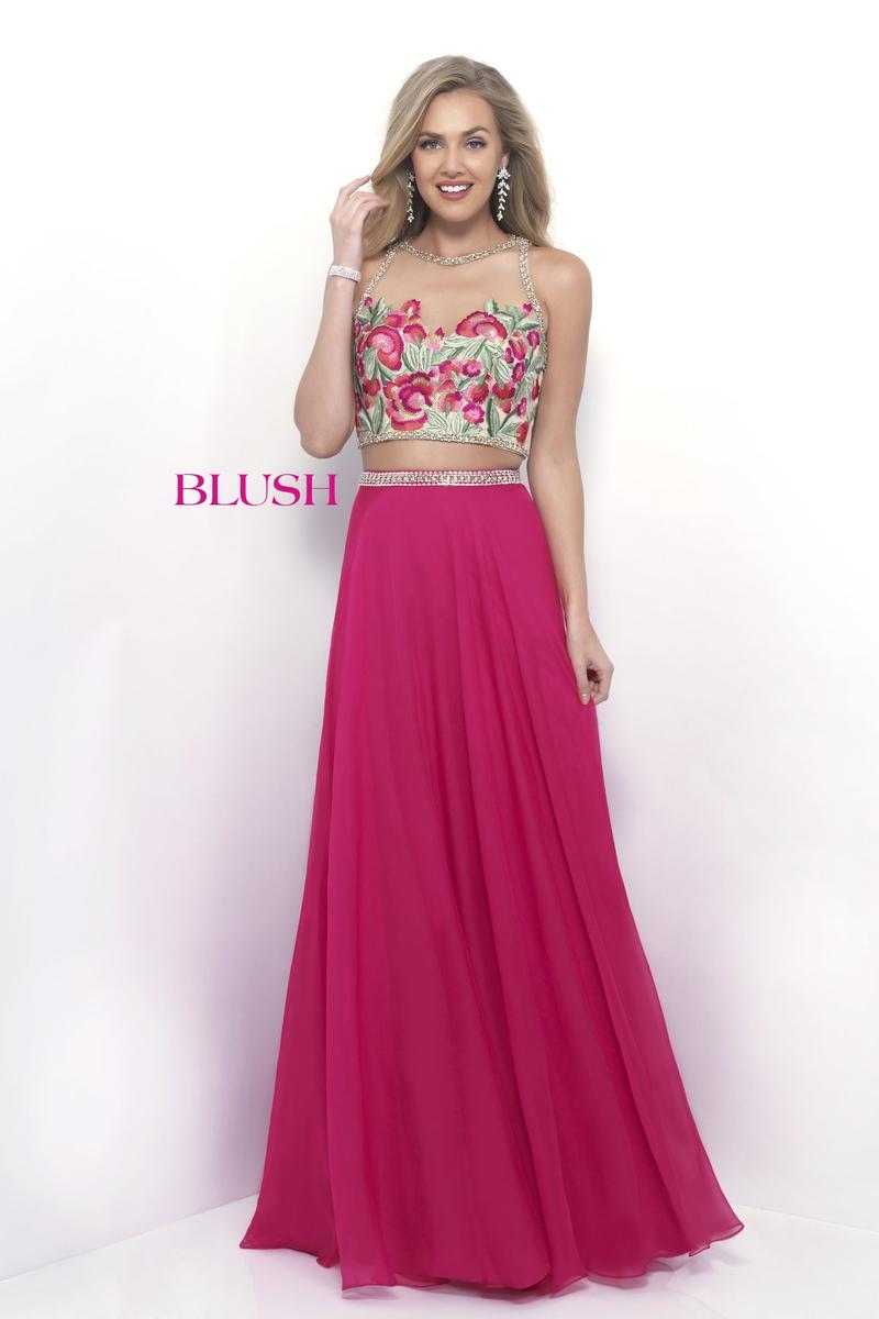 Blush 11310 Embroidered Floral 2pc Prom Dress French Novelty