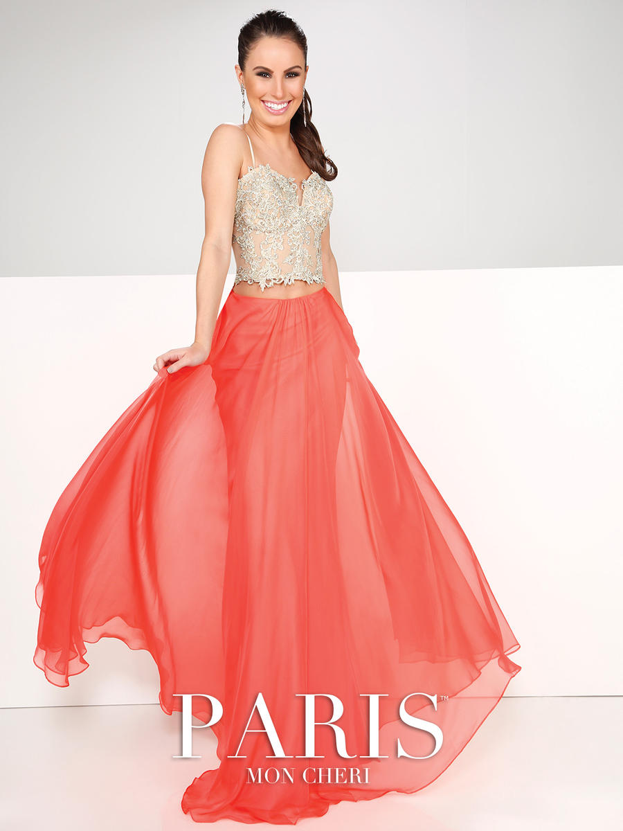 Mon Cheri Paris 116755 Chiffon 2pc Prom Gown French Novelty