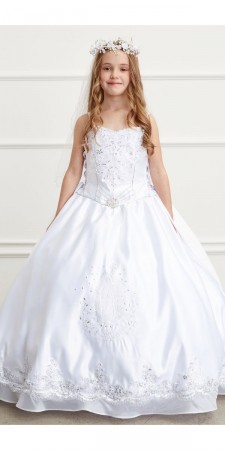 Tip Top 1202 Embroidered Lace Flower Girls Dress