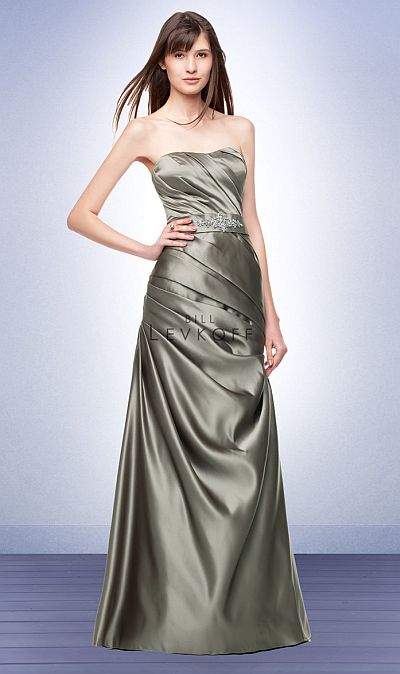 Bill Levkoff Strapless Long Euro Satin Bridesmaid Dress 127: French Novelty