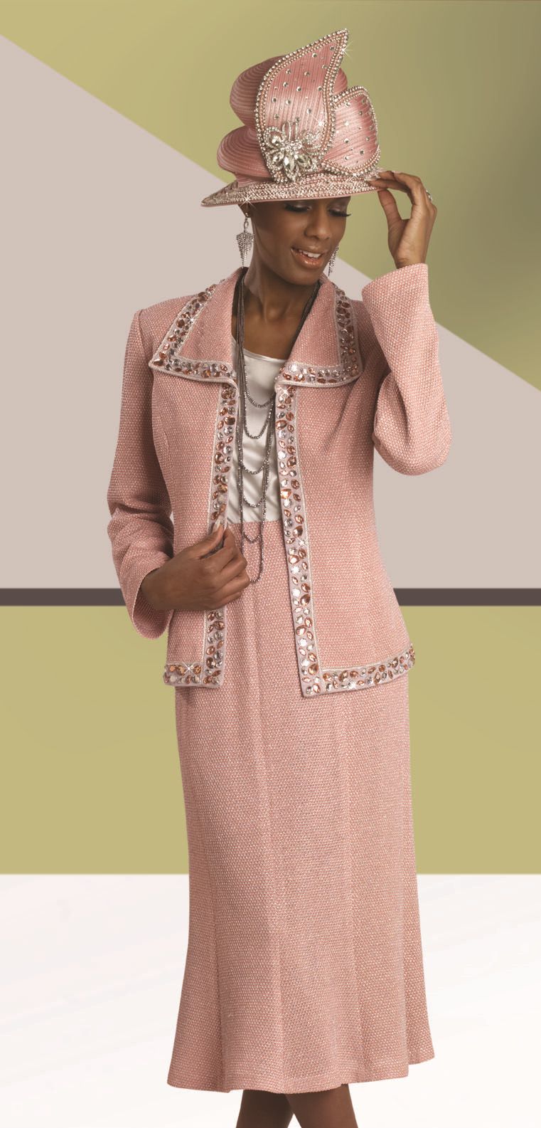 Donna Vinci Knits 13054 Womens 3pc Church Suit French Novelty