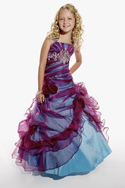 Girls Dresses on Tiffany Princess Girls Pageant Dress 13256 With Organza Draping Image