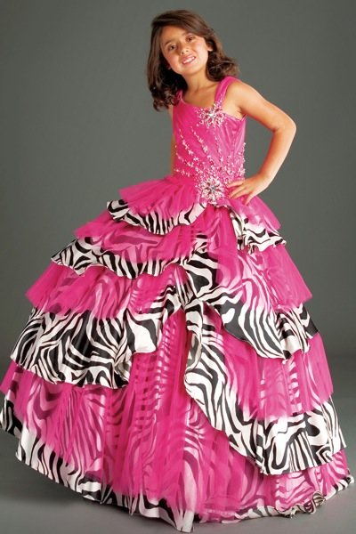 Clothing Girl on Perfect Angels Girls Zebra Tiered Pageant Dress 1342 By Party Time