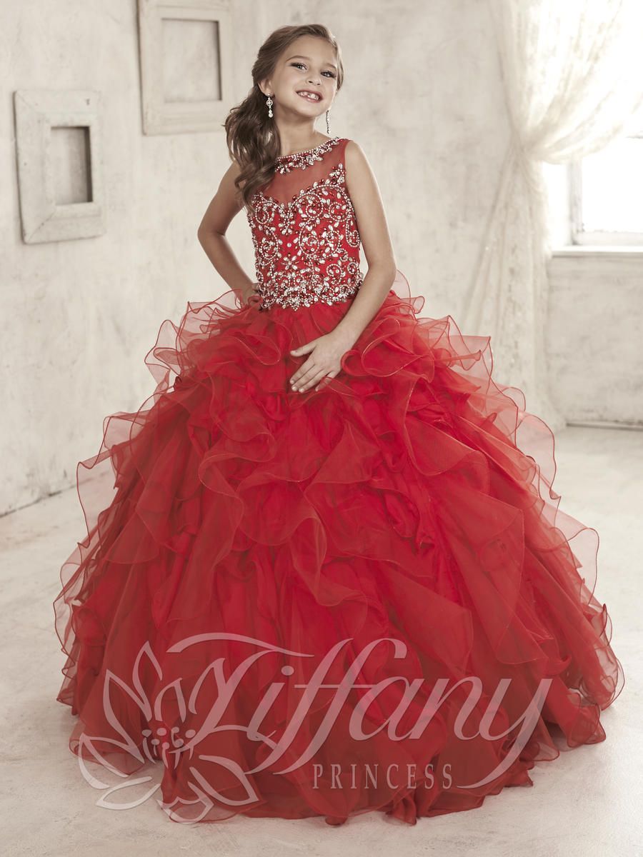 Tiffany Princess 13452 Girls Ruffled Pageant Dress French