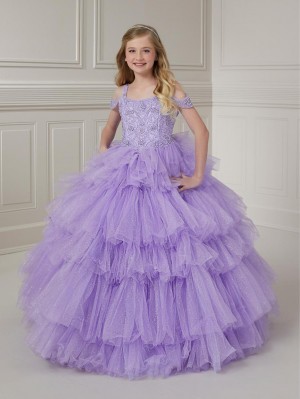Tiffany Princess 13716 Girls Tiered Ruffle Pageant Gown