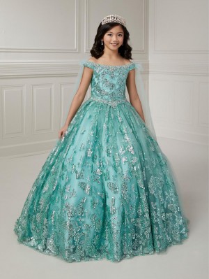 Tiffany Princess 13717 Girls Butterfly Glitter Ball Gown