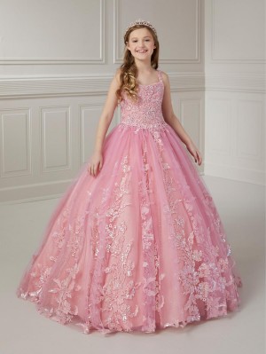 Tiffany Princess 13720 Girls Floral Lace Pageant Gown