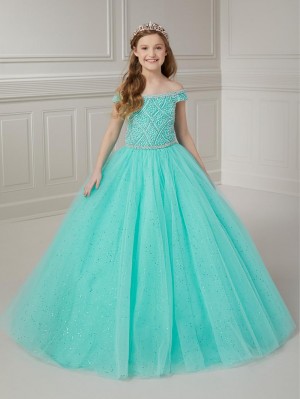Tiffany Princess 13722 Girls Pearl Beaded Pageant Ball Gown