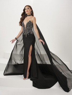 Panoply 14197 Prom Gown with Choker Cape