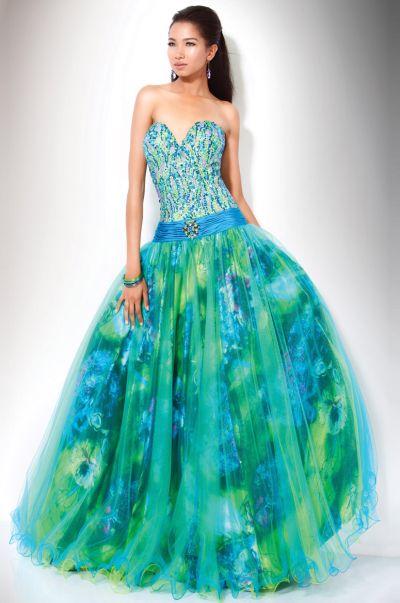 Collection Blue And Green Dresses For Prom Pictures - Reikian
