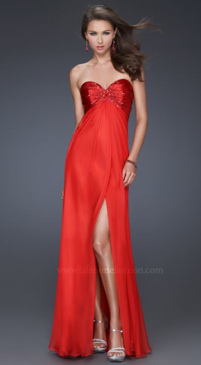  Prom Dress on Red Prom Dresses 2011 La Femme Strapless Prom Dress 16034 Image