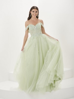 Tiffany Designs 16064 Off Shoulder Sparkle Prom Dress