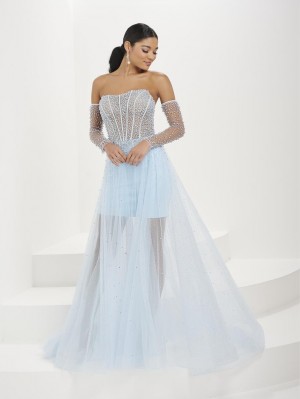 Tiffany Designs 16111 Gorgeous Sheer Pearl Prom Dress
