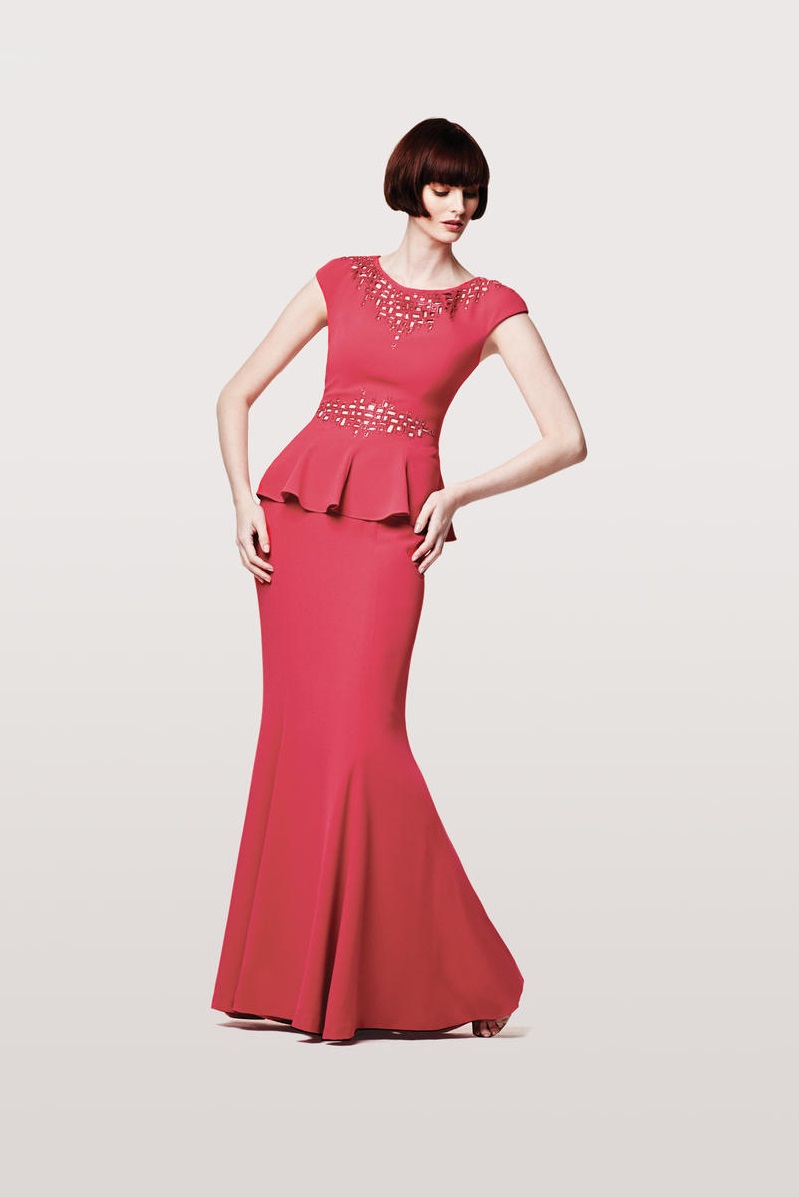 Daymor Couture 166 Formal Dress with Peplum French Novelty