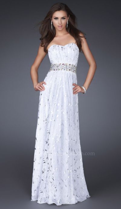 Elegant Dresses on Elegant Prom Dresses 2011 La Femme Empire Silver Chiffon 16603 Image