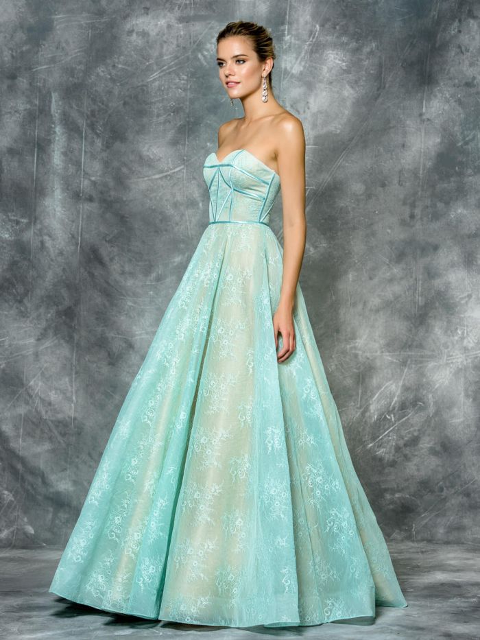 Colors 1684 Lace A-Line Prom Dress: French Novelty