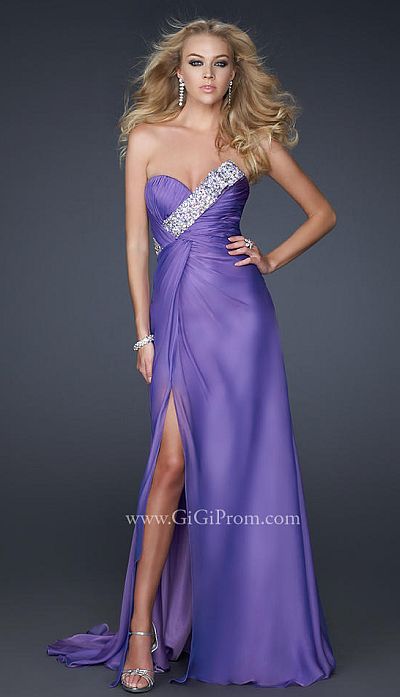 Unique Fashions Pageant Dresses on Gigi Unique Strapless Chiffon Prom Dress 17312 By La Femme Image