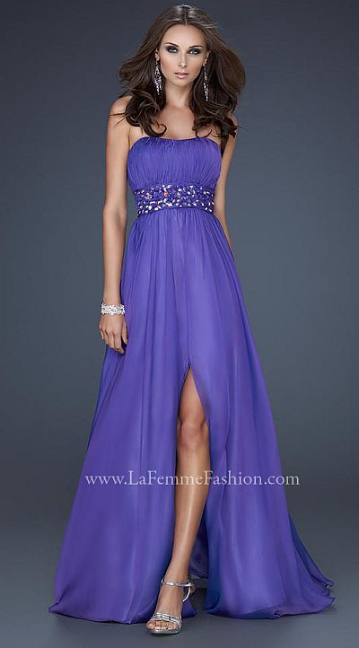 Femme Fashion Prom Dresses on La Femme Elegant Chiffon Prom Dress 17623 Image
