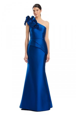 Alexander by Daymor 1951 One Shoulder Ruffle Gown