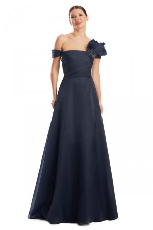 Alexander by Daymor 1985 Draped One Shoulder Gown