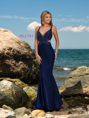 Blush 20542 Prom Dress with Cutout Sides