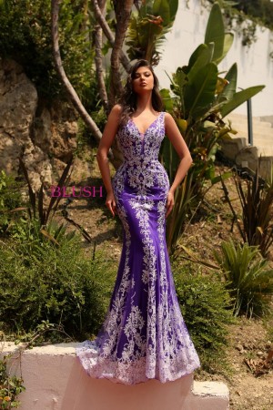 Blush 20554 Shimmer Lace Prom Dress
