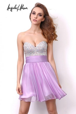 Angela and Alison 21057 Short Fit and Flare Party Dress