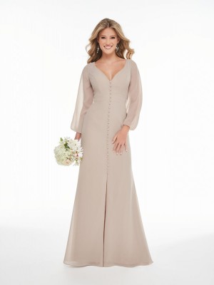 Size 34 Lilac Christina Wu 22028 Billowy Sleeve Bridesmaid Dress