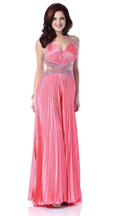 Johnathan Kayne Hot Coral Palazzo Pant Suit for Prom 226: French