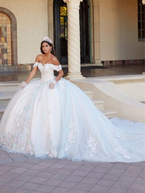 House of Wu 26055 Lace Off Shoulder Quinceanera Dress
