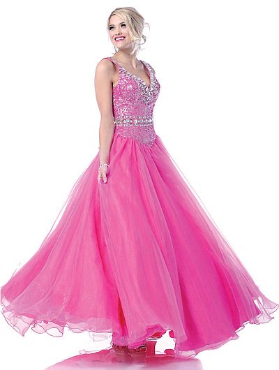 Johnathan Kayne Hot Pink LaceUp Back Prom Ball Gown 265
