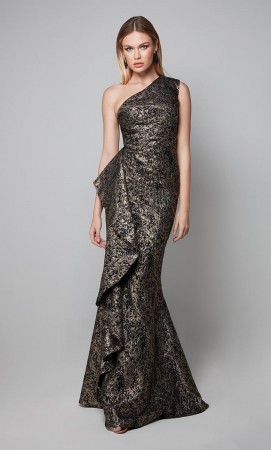 Alyce 27620 Jacquard One Shoulder Gown