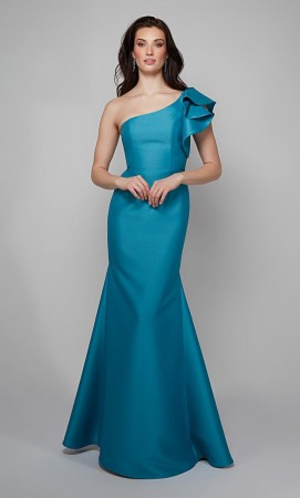 Alyce 27641 Ruffle One Shoulder Gown