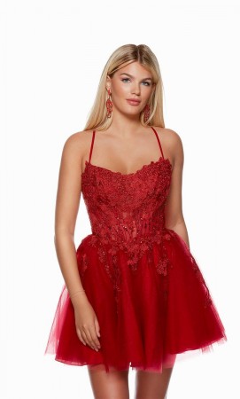 Alyce Paris 3118 Short Lace and Tulle Homecoming Dress
