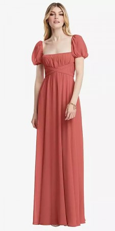 Dessy Collection 3120 Puff Sleeve Bridesmaid Dress