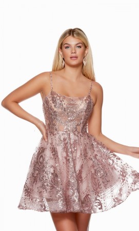 Alyce Paris 3122 Short Sequin Tulle Homeoming Dress