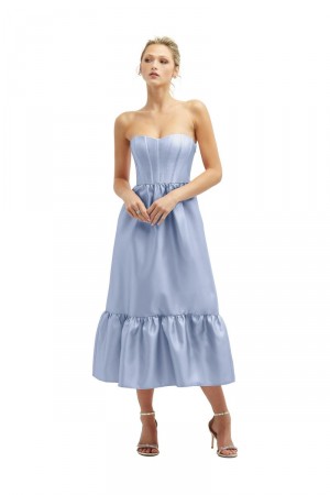 Dessy Collection 3141 Isla Ruffle Hem Midi Bridesmaid Dress