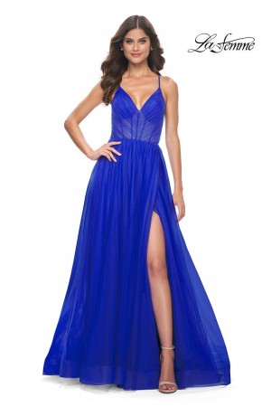 La Femme 31457 Ruched Tulle A-Line Prom Dress