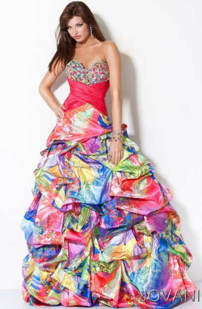 colorful ball gowns
